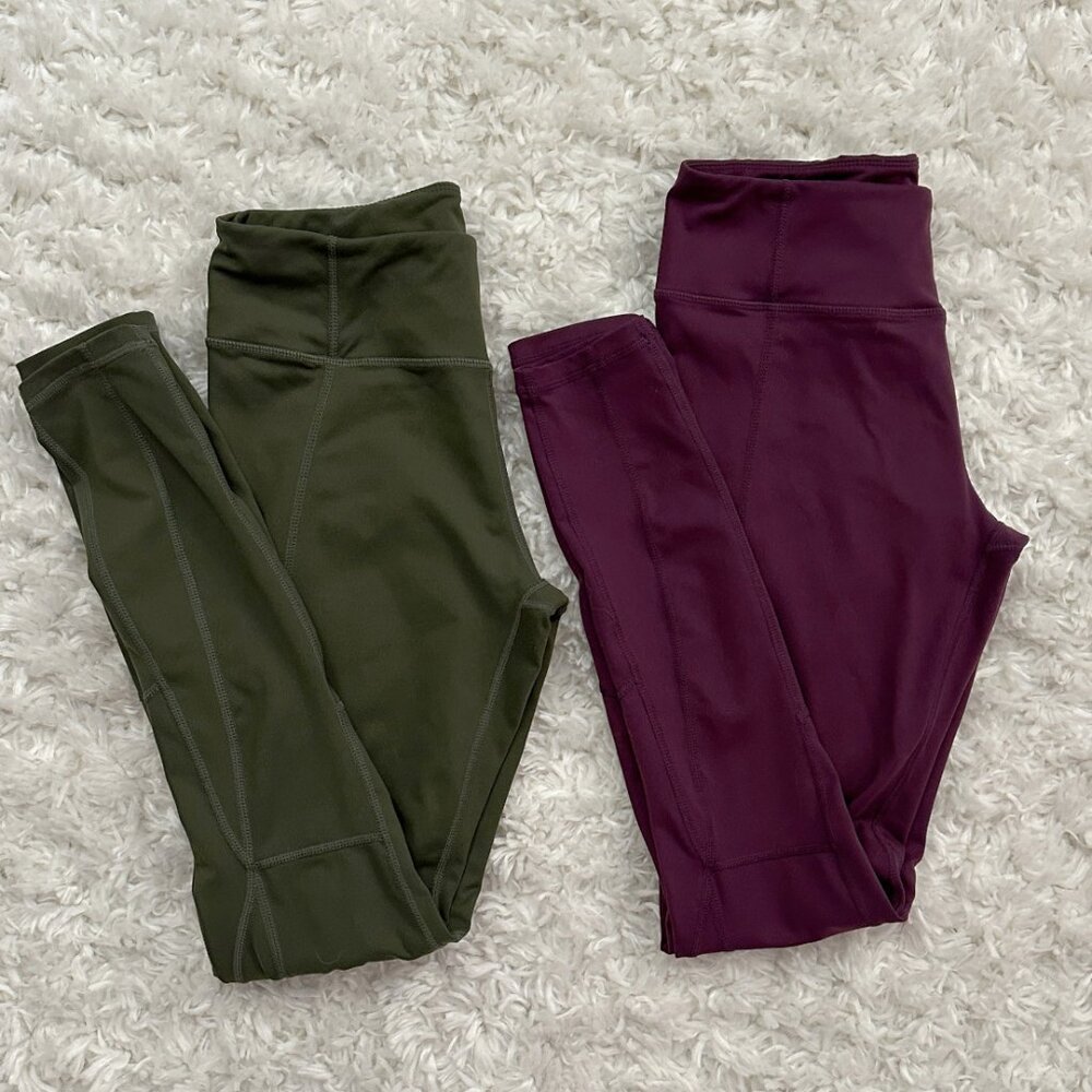 Born Primitive Olive Green & Plum Leggings Duo
